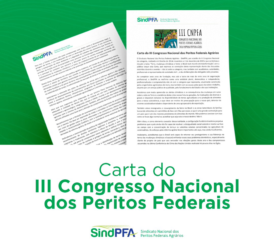Carta do III Congresso Nacional dos Peritos Federais Agrários